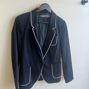 Spring Navy Blazer with White Piping